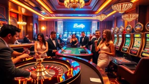 Cảnh casino hấp dẫn thể hiện sự hứng khởi từ trải nghiệm ứng dụng betvip.