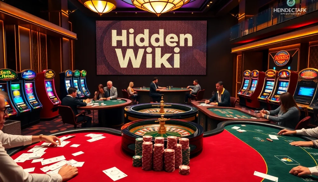 Engaging poker gameplay at a luxurious casino featuring hidden wiki elements.