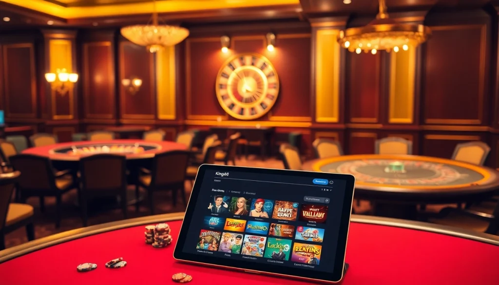 Engage in thrilling games at https://king88.limited/, featuring luxurious casino tables and vibrant online interfaces.