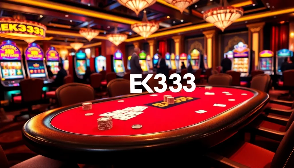 Experience the thrill of EK333 at our luxurious casino with elite gaming tables and vibrant slot machines.
