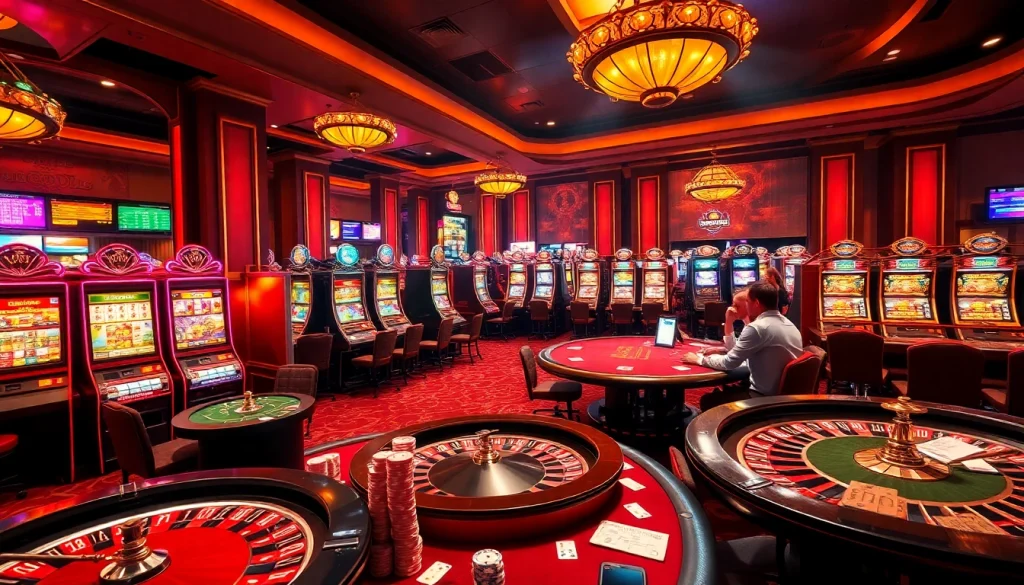 Experience the excitement of online gambling with vibrant visuals of gaming scenes at https://123b.ing/ featuring poker, slots, and roulette.