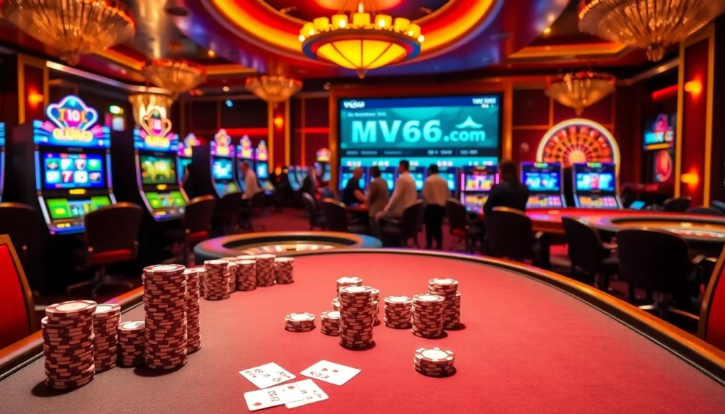 Experience the excitement of MV66.com with vibrant casino tables and thrilling games.