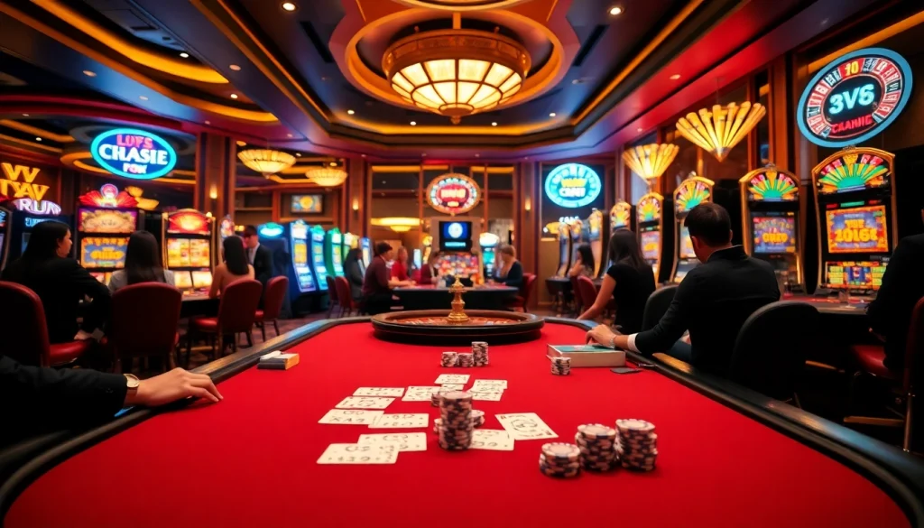 Experience the thrill of trusted online gambling with nhà cái uy tín, featuring vibrant casino tables and players.