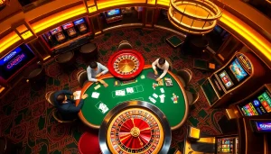 Enjoy a thrilling moment at a SUNWIN casino table with professional players and vibrant gaming elements.