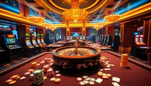 Experience the excitement of SHBET casino gaming with vibrant roulette and poker action.