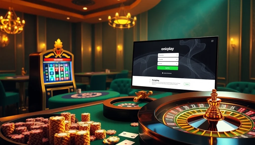 Experience the thrill with onicplay login at a luxurious virtual casino filled with dynamic gaming excitement.