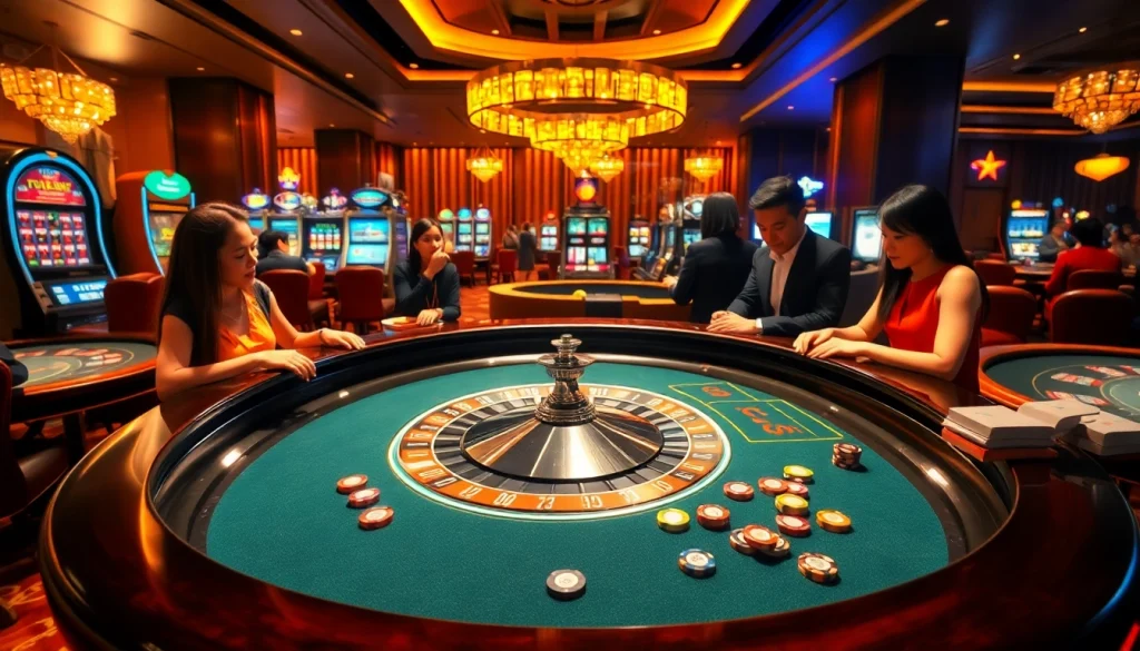 Experience excitement at a TT88 gaming table with vibrant colors and professional setups.