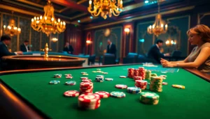 Experience the vibrant excitement of Luckywin's luxury casino gaming scene with poker chips and a roulette wheel.