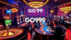 Experience the thrill of GO99 at a vibrant casino with roulette and slot machines.