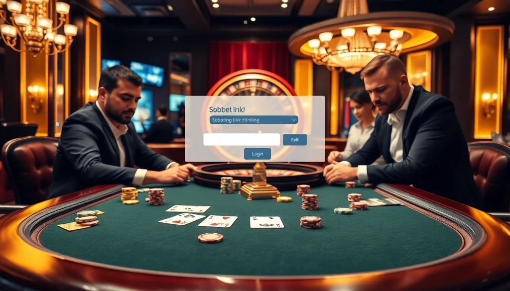 Experience thrilling gameplay with the sbobet link login at a luxurious casino table.