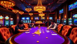 Enjoying an exciting poker game scene at WW88 casino with stunning ambiance and luxury.