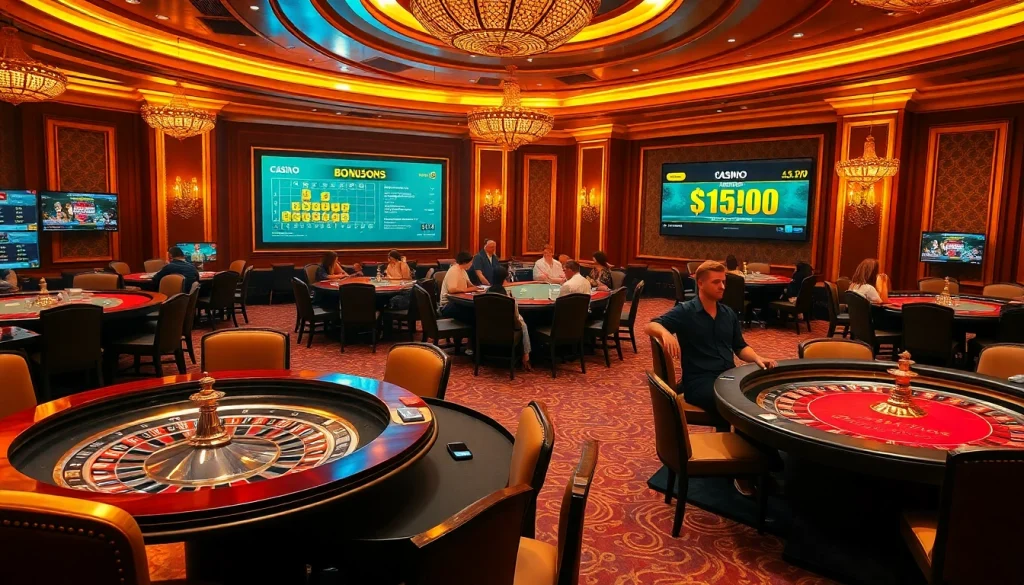 Illustration of a vibrant online casino scene, showcasing players at tables, reflecting casino en ligne fiable.