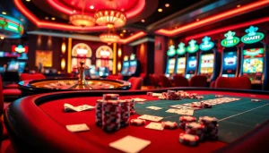 Experience the thrill of casino gaming with nova88 at a luxurious poker table featuring high-stake elements.
