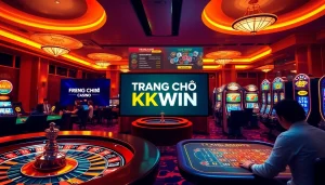 Engage with TRANG CHỦ KKWIN's thrilling online gaming experience, featuring vibrant casino elements.