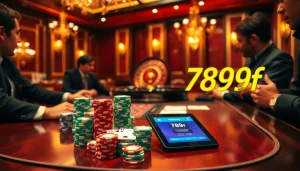 Players enjoying a high-stakes poker game at 789f casino, showcasing excitement and luxury.
