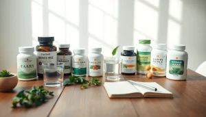 木製のテーブルの上で健康とウェルネスのための最高のエクオールサプリメントを選ぶ