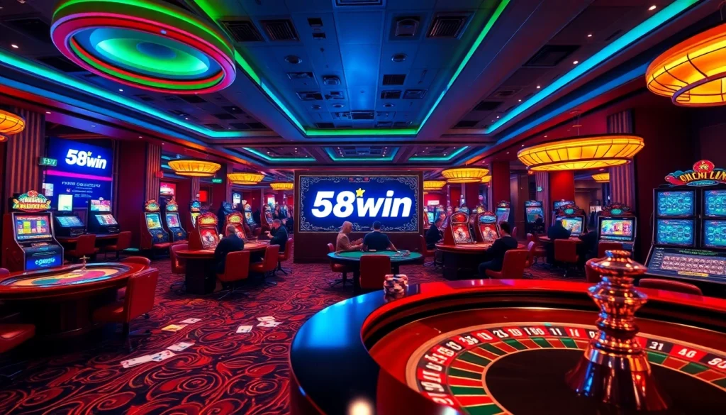 Experience the thrill of 58win with engaging online betting action and vibrant casino elements.