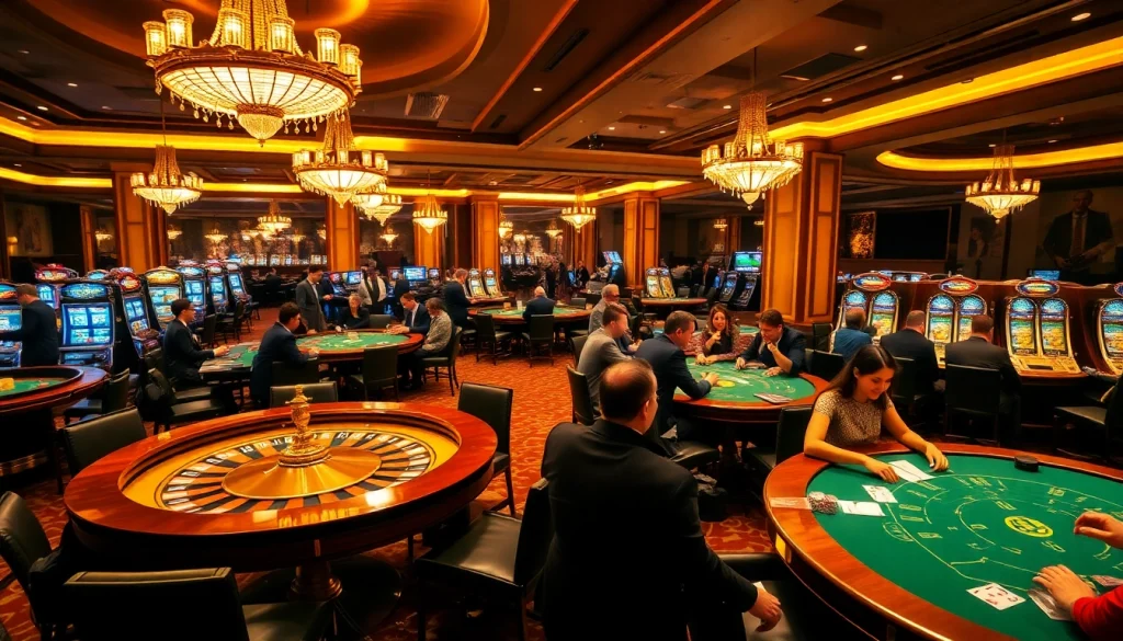 Experience the thrills of jouer dans le meilleur casino en ligne with vibrant gaming tables and excited players.