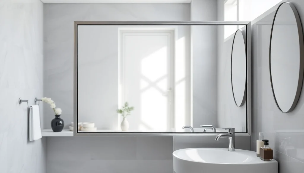 Transform your space with an elegant bathroom mirror that enhances light and style.
