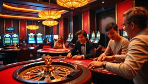Exciting casino gaming scene showcasing players engaged at https://uu88games.com/ tables for a thrilling experience.
