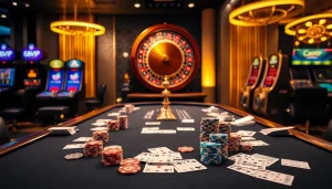 Experience the excitement of 68VIP with vibrant poker tables and spinning roulette wheels.