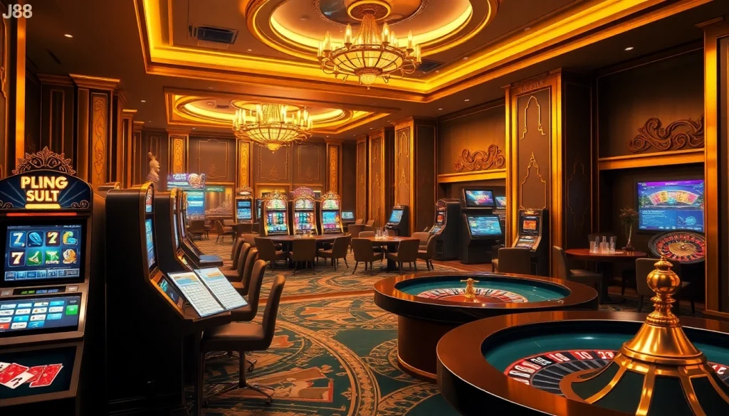 Engage in thrilling gaming action with j88 đăng nhập at luxury casino tables and vibrant slot machines.