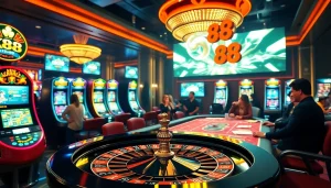Players enjoy an exciting gambling experience at ok88 casino tables and slots.