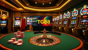 TG88 provides an exciting online gambling atmosphere with vibrant slot machines and poker action.