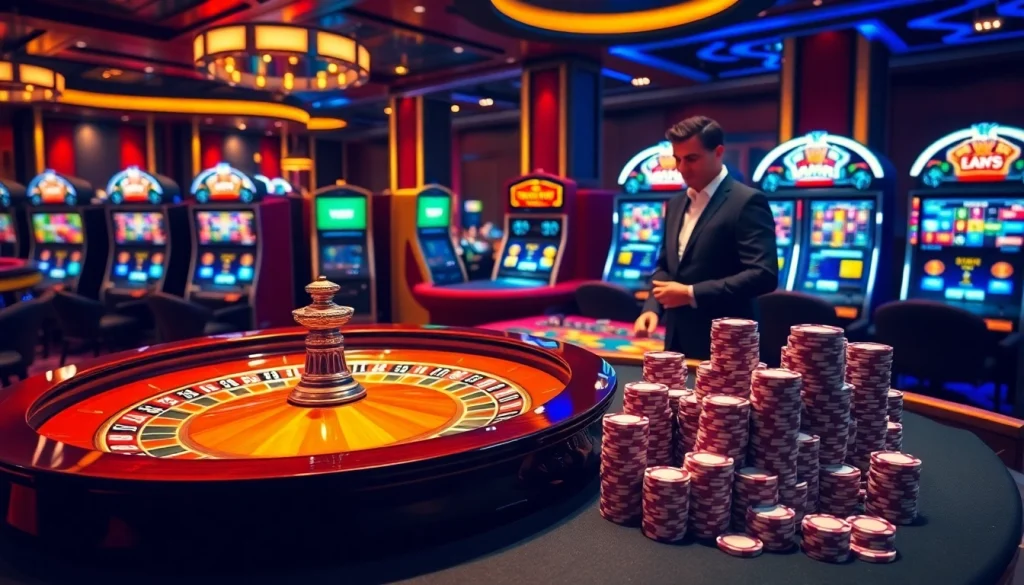 Experience thrilling gameplay at ww88 with vibrant casino tables and excited players.