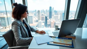Engaging in the uk eta online application process at a tidy, well-lit desk.