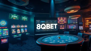 Explore 8QBET's vibrant online gambling experience with engaging visuals and user-friendly interface.