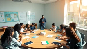 Students collaborating in an innovative classroom focused on education equity.