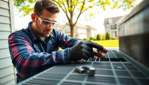 HVAC repair Beekman NY technician servicing an air conditioning unit outdoors.