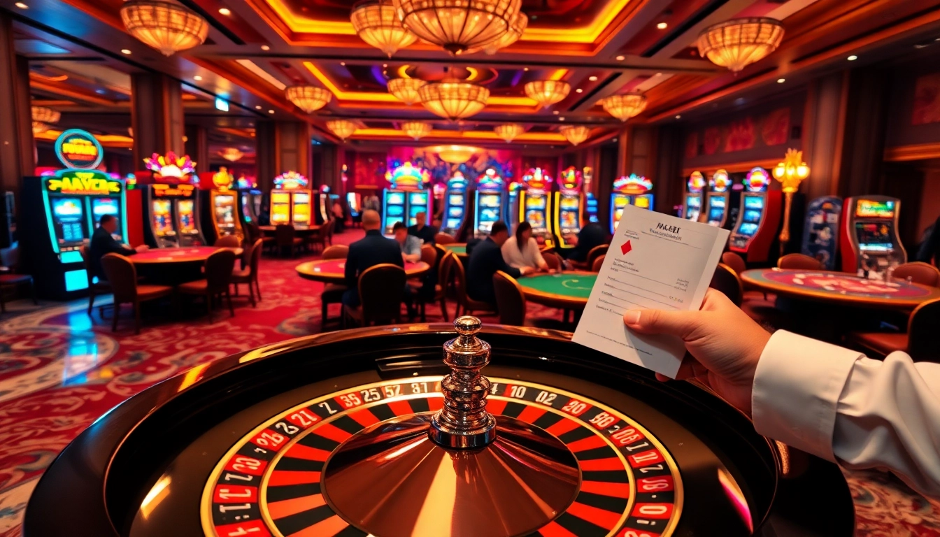 Experience the thrill of raja 88 with players enjoying poker tables and vibrant slot machines.