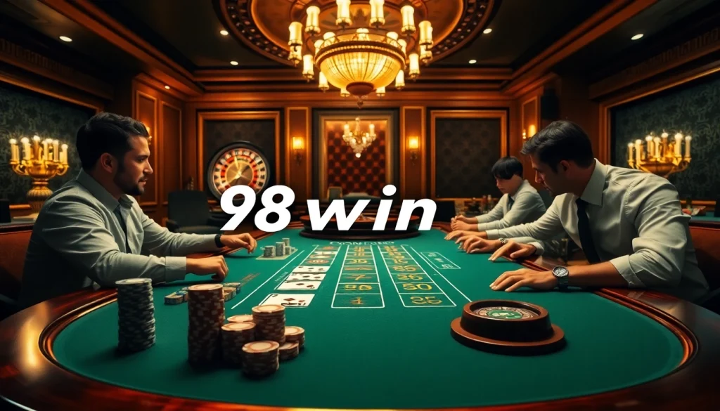 Engaging in a thrilling blackjack game at 98win vin casino.