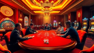 Enjoying a thrilling game of poker at Nhà Cái 56WIN, showcasing excitement and luxury.