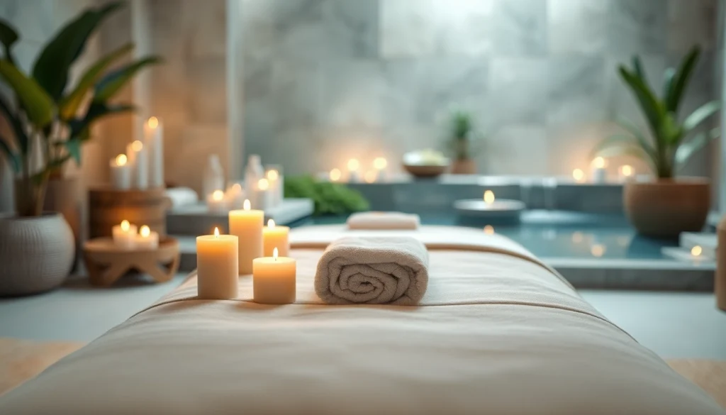 Experience best beauty spas near me with a serene massage setup in a tranquil environment.