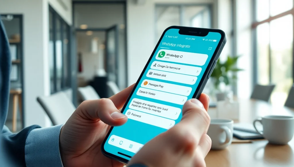 Understand What is a CRM for WhatsApp with a user engaging in a modern office.