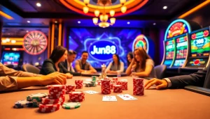 Experience the thrill of Jun88 with vibrant casino games and luxurious poker action.