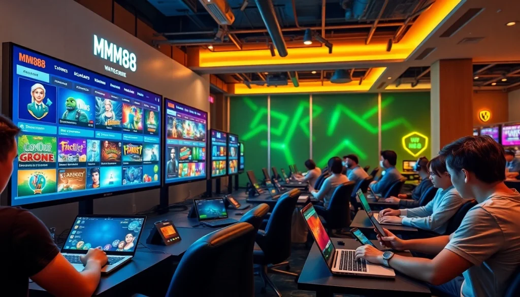 MM88 online gaming platform interface with users engaging securely on various devices.