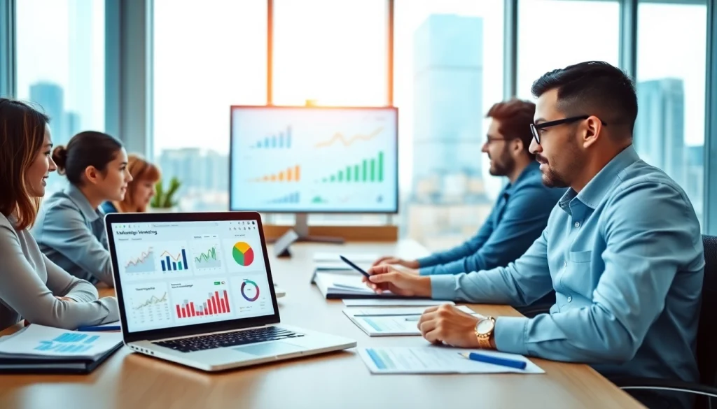 Die agentur für seo analysiert digitale Marketingstrategien in einem modernen Büro.