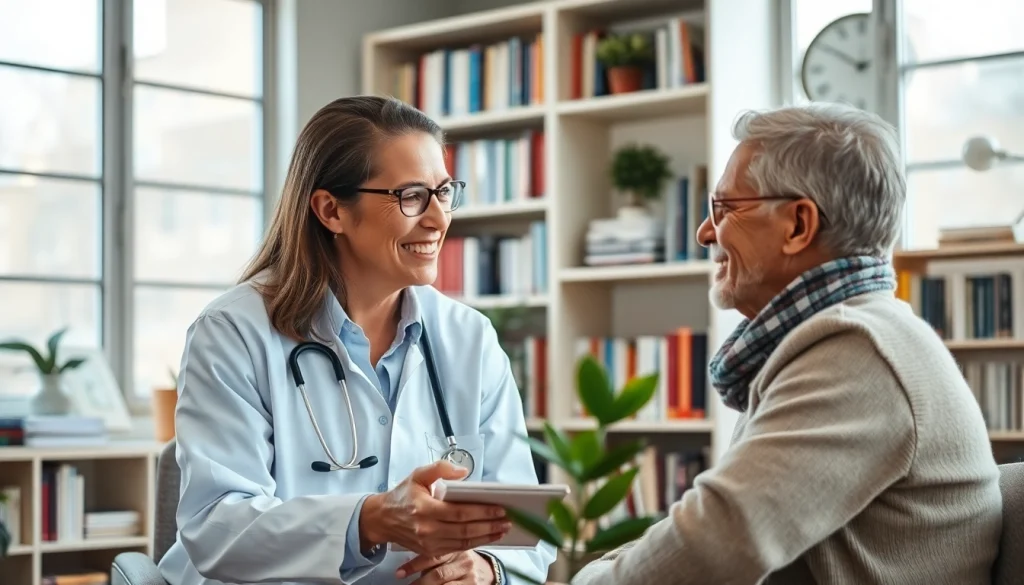 Engaging psychiatrist discussing psychiatry in India with a patient in a supportive environment.