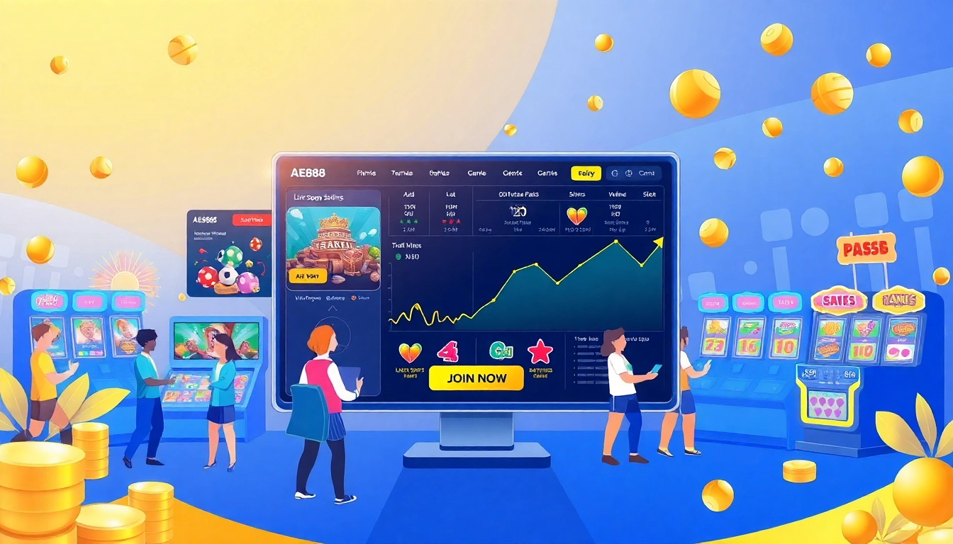 Interactive gaming scene showcasing Trang chủ AE888 platform with vibrant betting options.