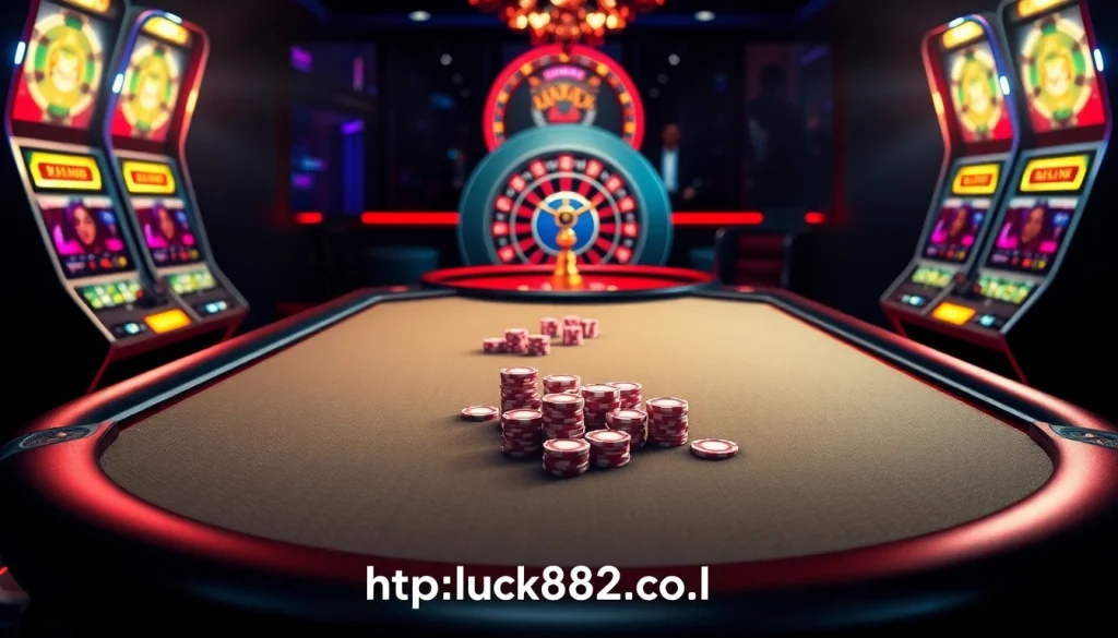 Engaging online gambling environment at https://luck882.co.com/ with immersive casino visuals and poker excitement.