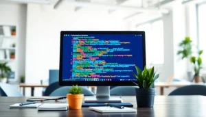 Engaging illustration of meta tags displayed on a computer screen in a bright workspace.