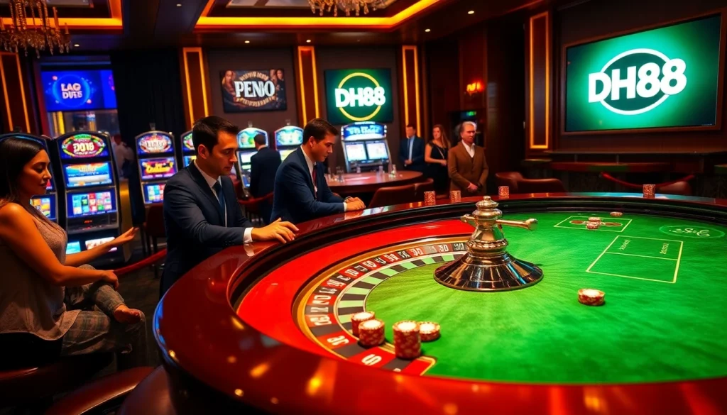 Players at a luxury casino table experience the thrill of winning at DH88 roulette.