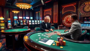 Experience the excitement of PUB88 with engaging poker tables and vibrant casino elements.