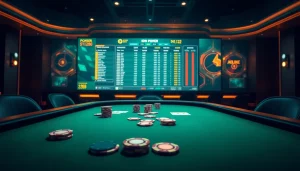 Engage with idn poker at a luxurious online table showcasing vibrant chips and glowing cards.