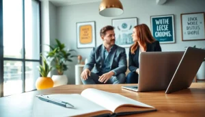 Engaging business coach California in a bright office setting, fostering growth and inspiration.