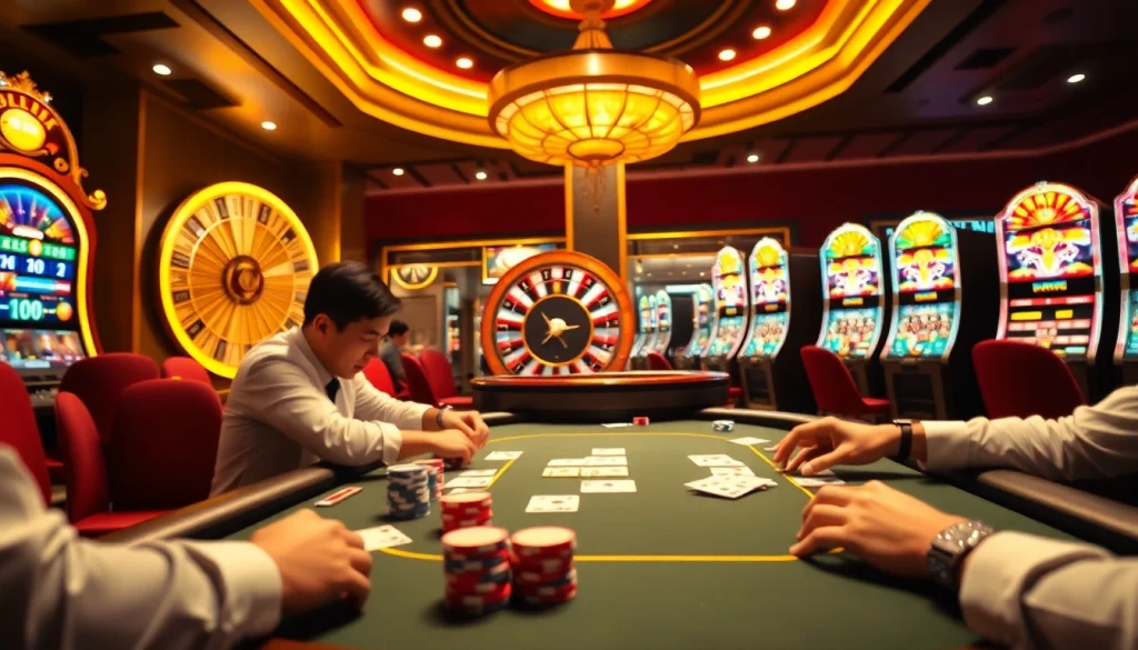 Experience the thrill of gambling with https://23win.cooking/ as players engage in an intense poker game.